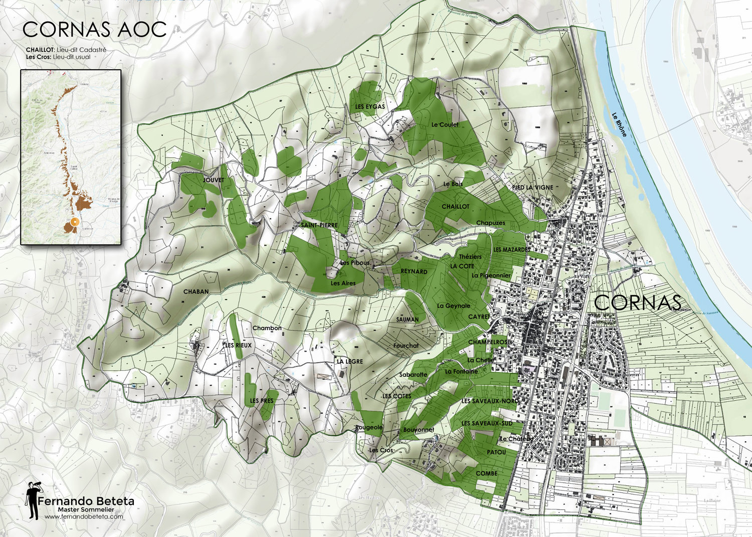 Cornas Mapa